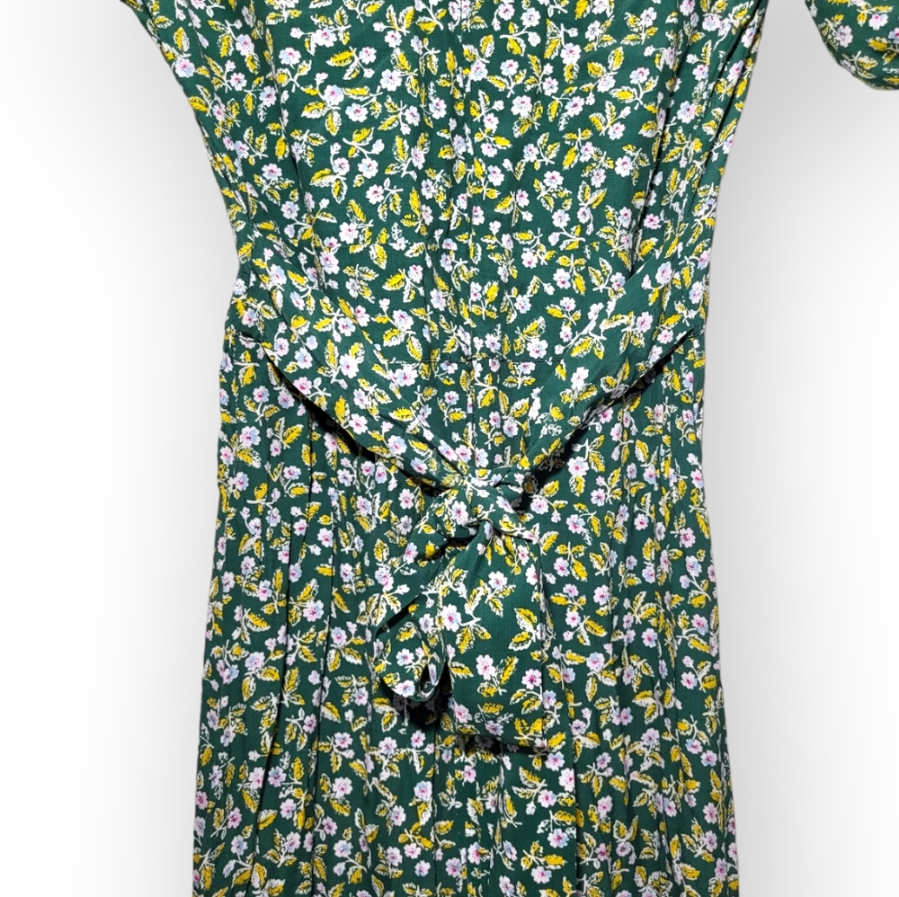 Faithfull The Brand Anthropologie Farah Midi Dress Green Floral 2 - Picture 9 of 13